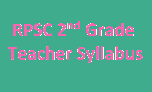 RPSC 2nd Grade Teacher Syllabus