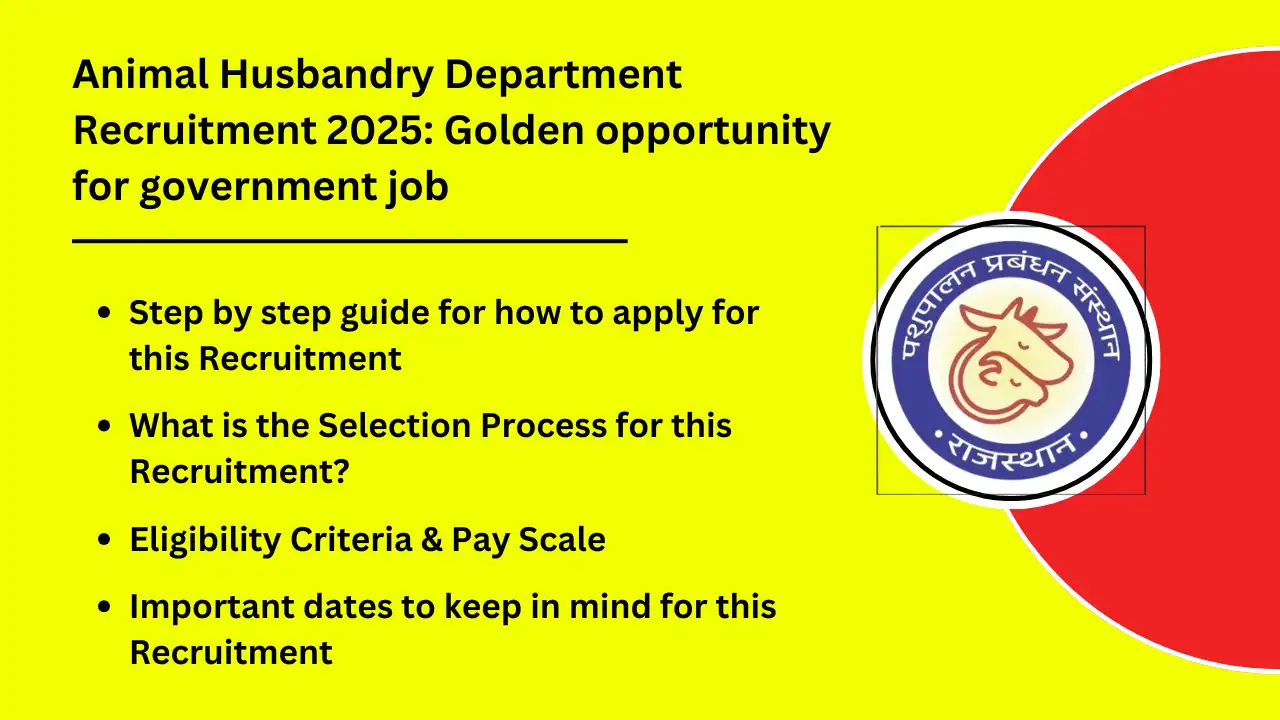Animal Husbandry Department Recruitment 2025 Golden opportunity for government job