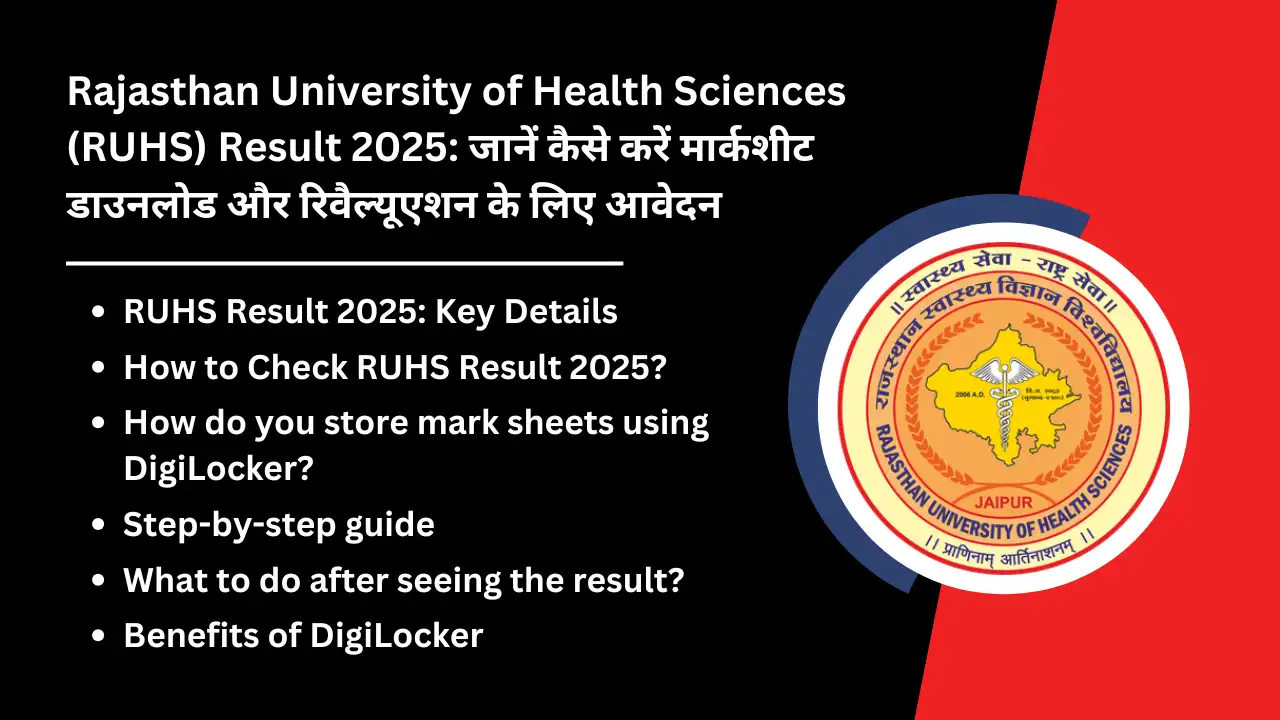 Rajasthan University of Health Sciences RUHS Result 2025 Know how to download marksheet and apply for revaluation